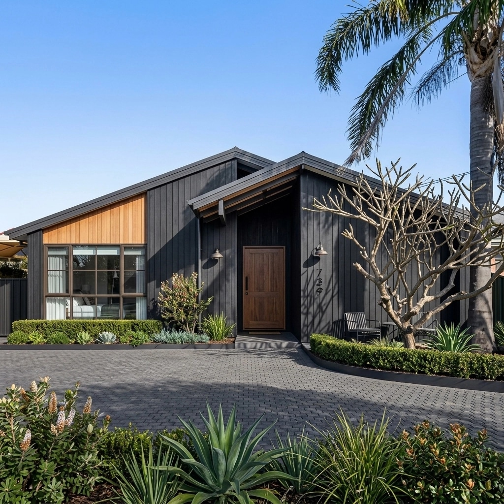 Facade design in Barnhouse Facade style — photo by GenRoom AI