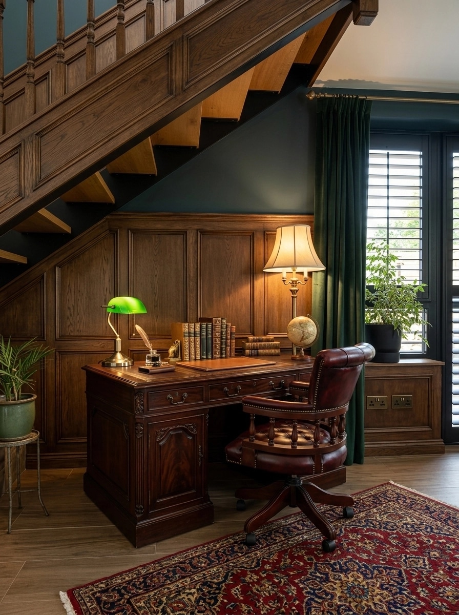 Office interior in British style — photo by GenRoom AI