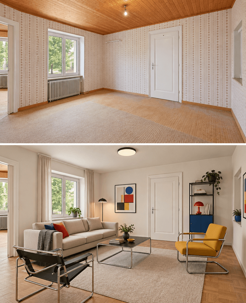 Interior design in Bauhaus style — Living Room by GenRoom AI