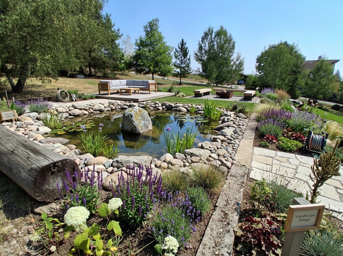 Landscape design in Scandinavian Garden style — Yard by GenRoom AI