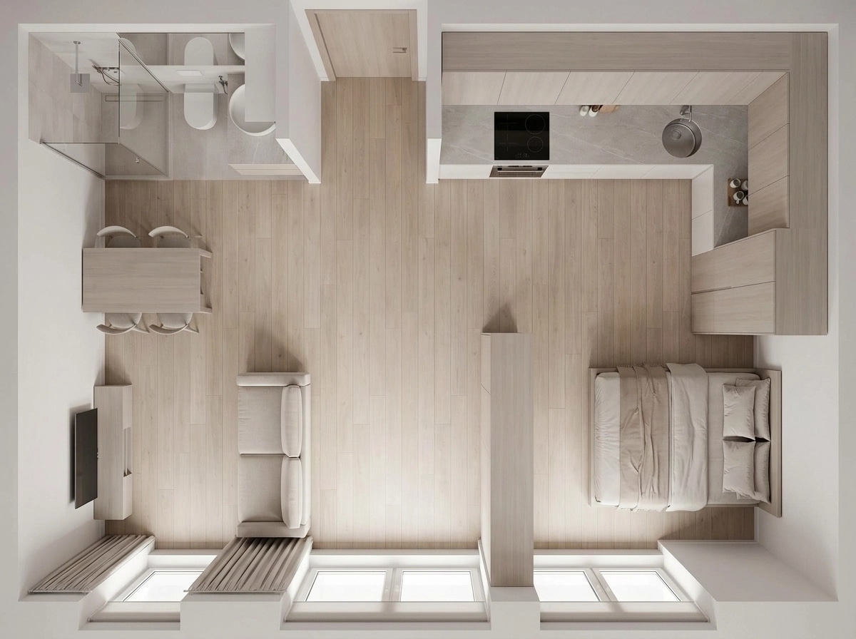 Minimalism Living Room design — interior photo by GenRoom AI
