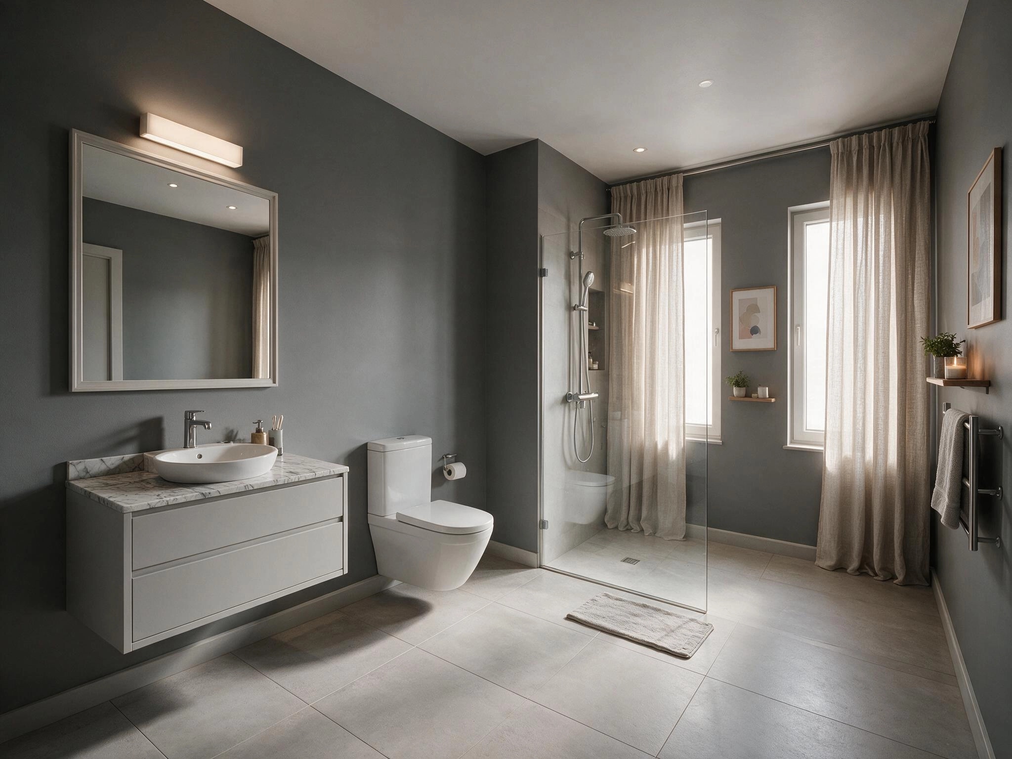 Bathroom interior in Contemporary style — photo by GenRoom AI