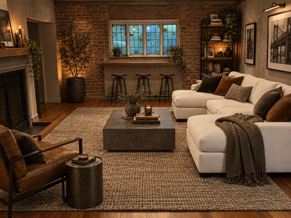 Design de interiores em estilo Loft / Industrial — Sala de Estar por GenRoom AI