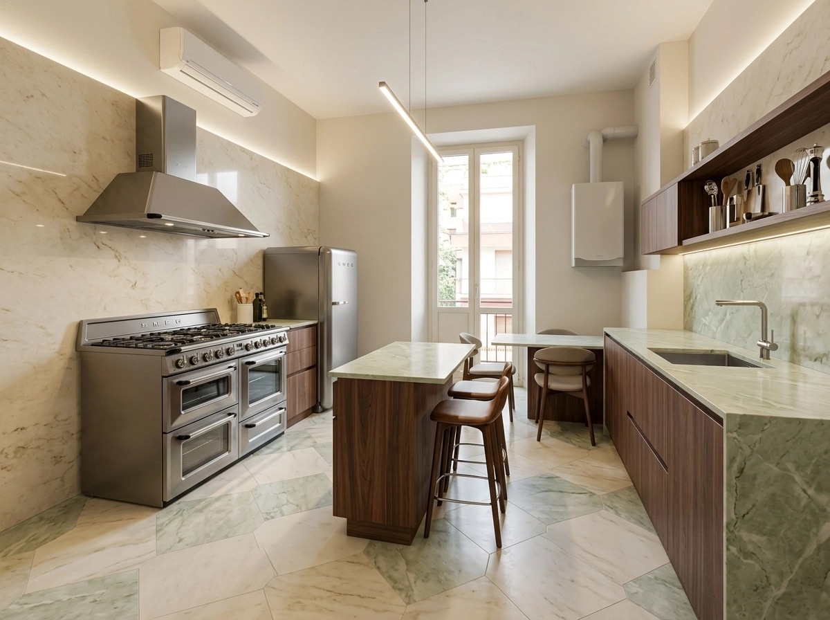 Interior design in Contemporary style — Kitchen by GenRoom AI