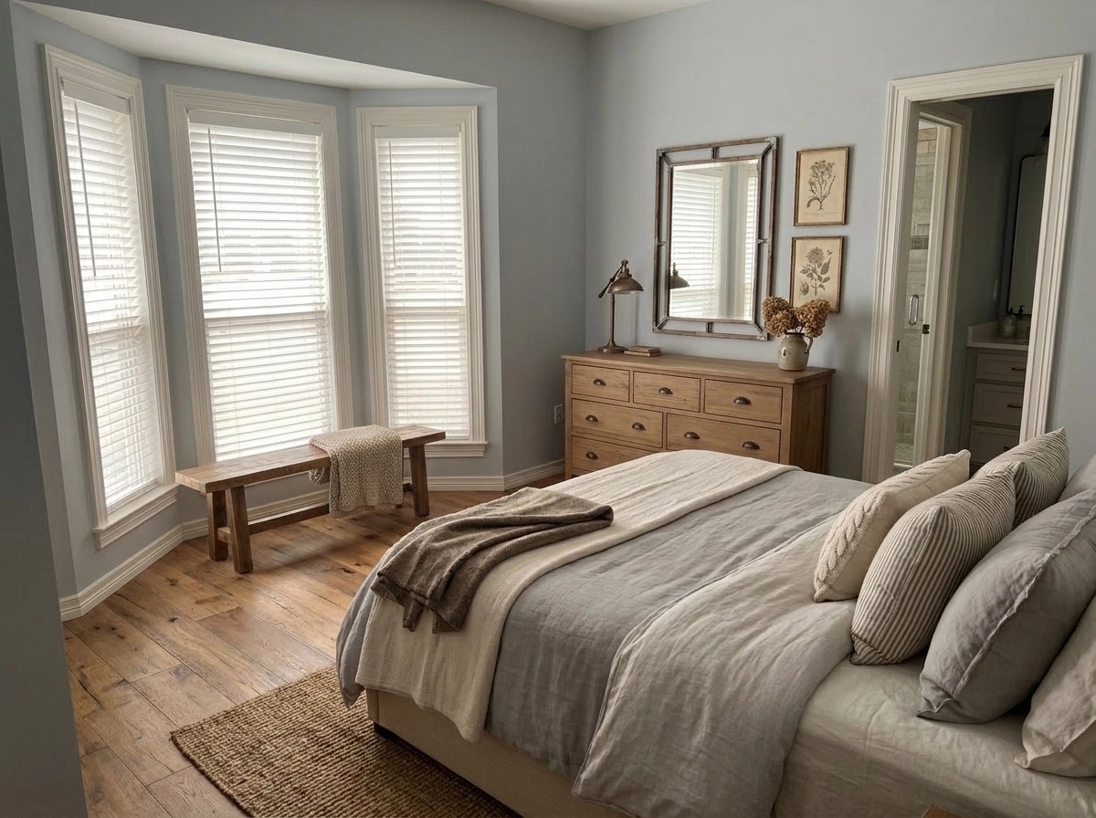 Modern Farmhouse Bedroom design — interior photo by GenRoom AI