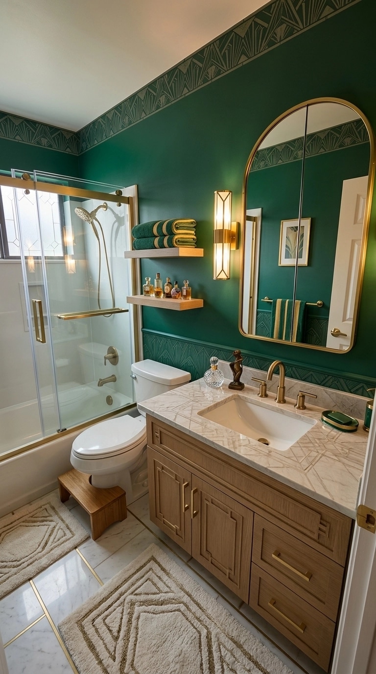 Bathroom interior in Art Deco style — photo by GenRoom AI