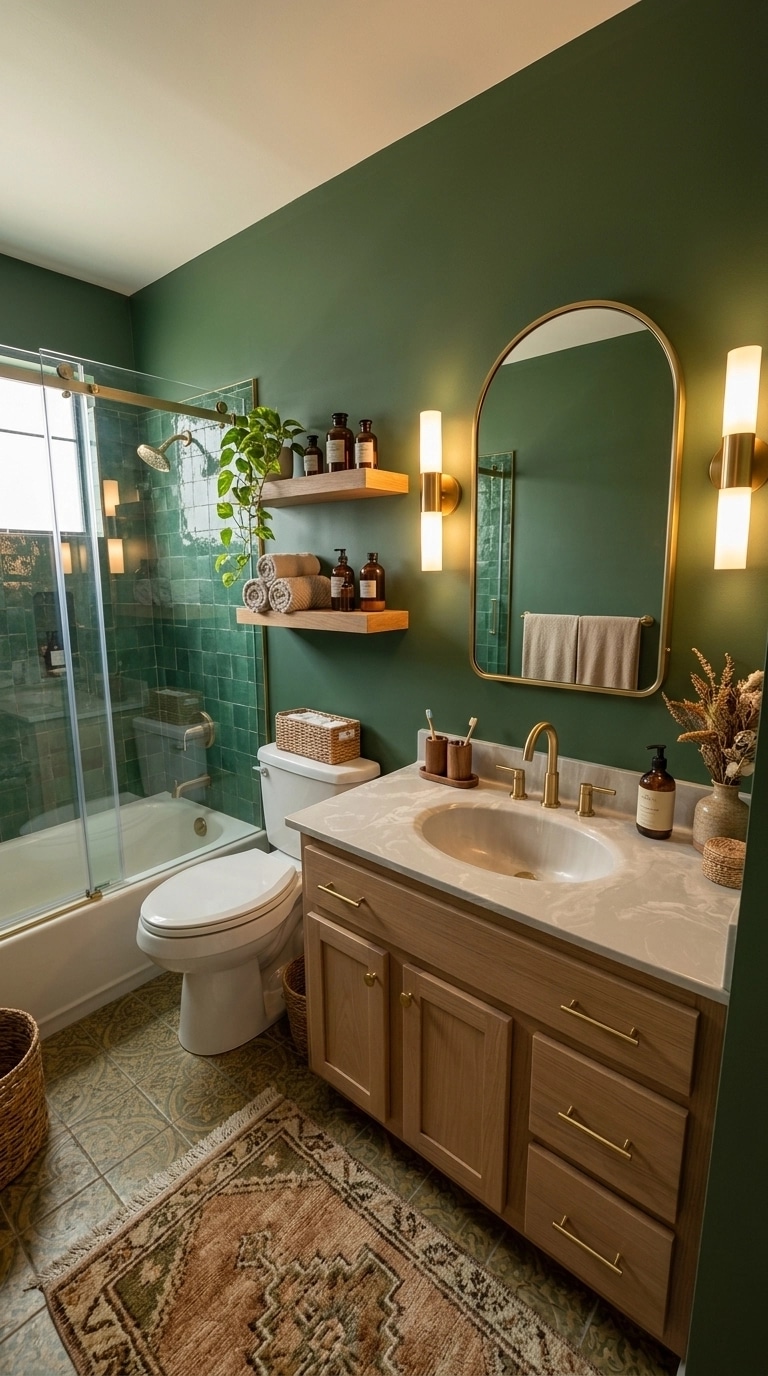 Bathroom interior in Bohemian style — photo by GenRoom AI