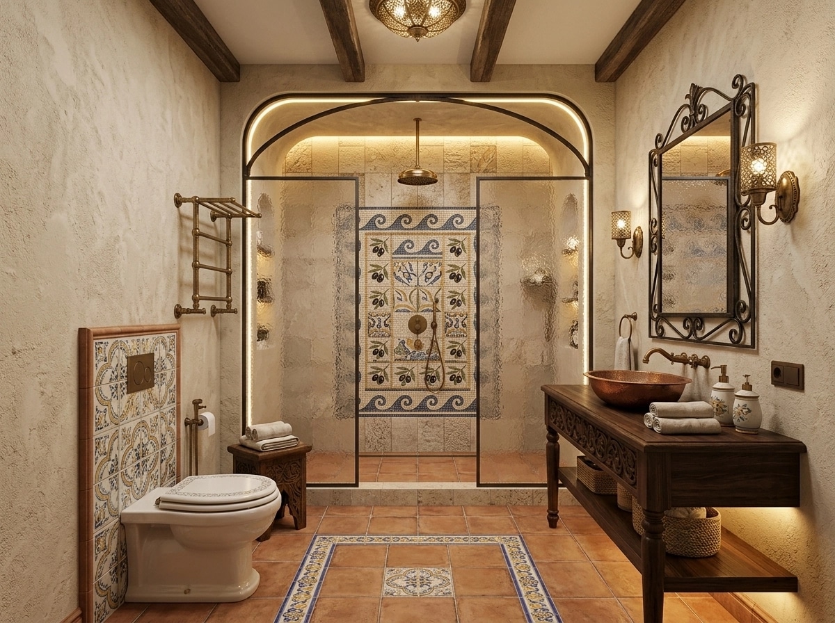 Interior design in Mediterranean style — Bathroom by GenRoom AI
