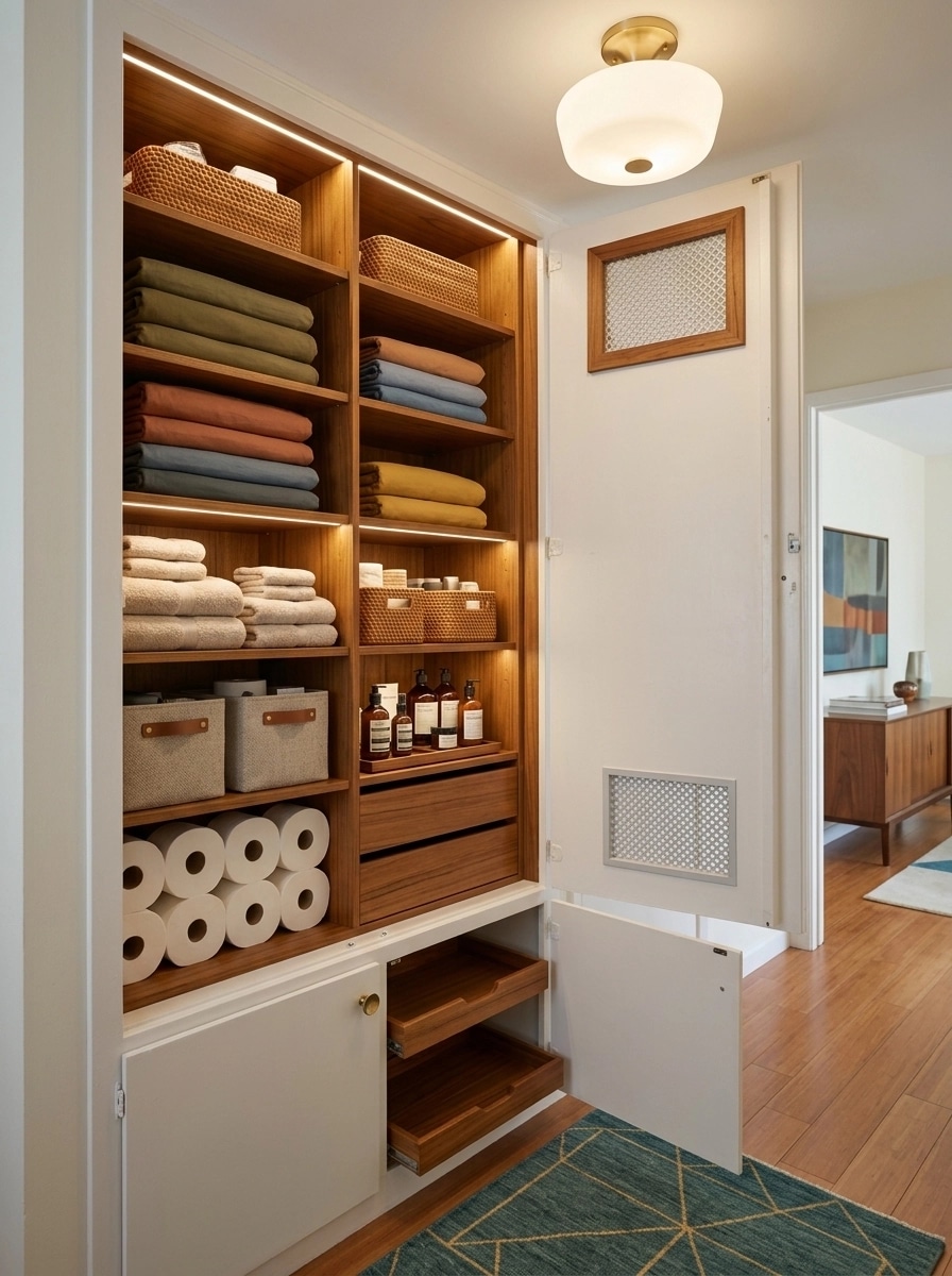 التصميم الداخلي بنمط Mid-Century Modern — wardrobe من GenRoom AI