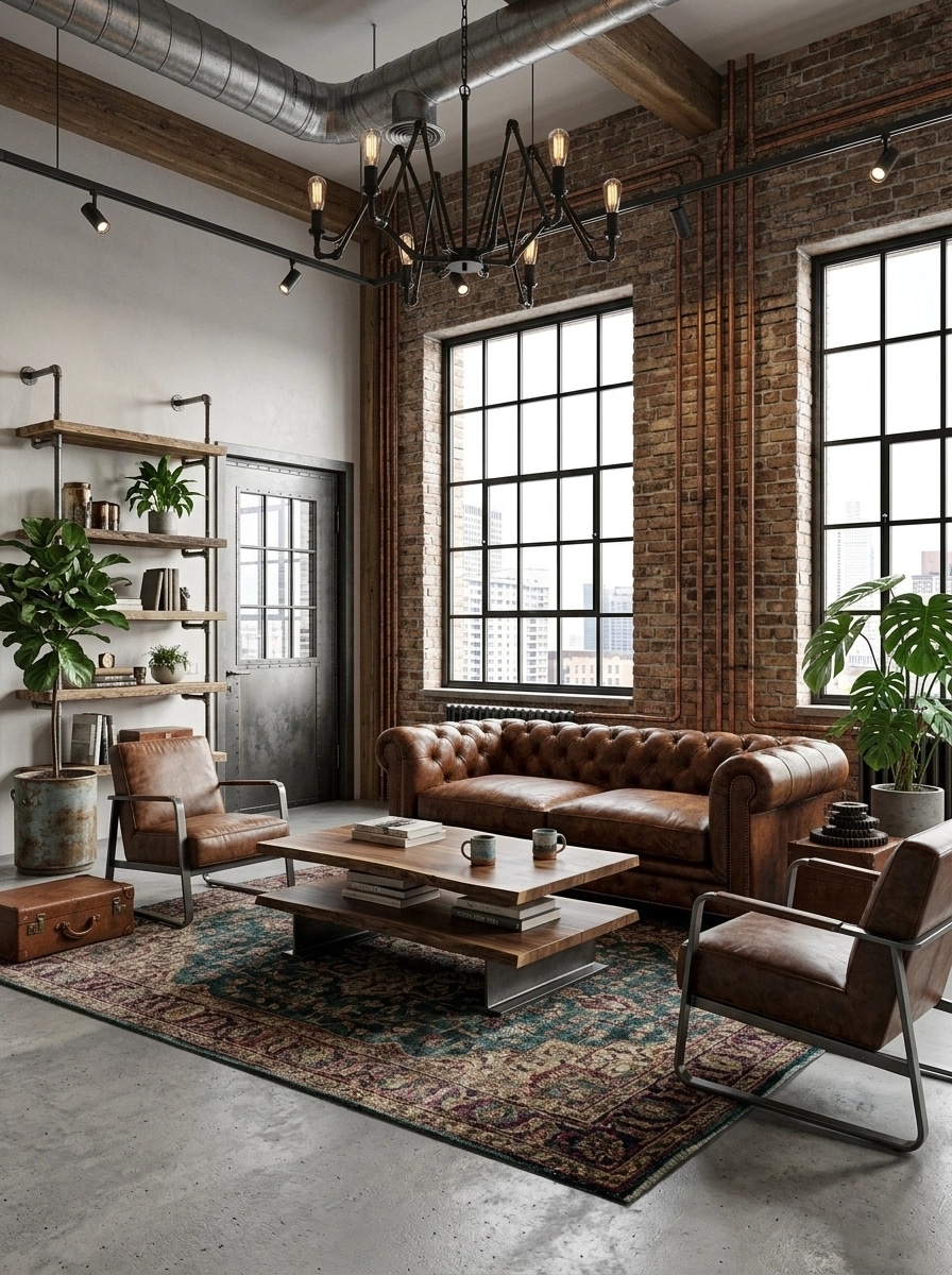 Interior design in Loft / Industrial style — Living Room by GenRoom AI