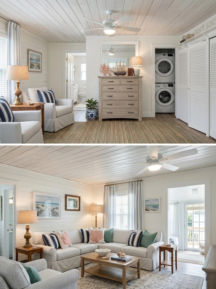 Interior design in Coastal / Hamptons style — Living Room by GenRoom AI