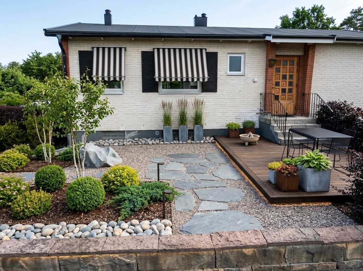 Landscape design in Scandinavian Garden style — Yard by GenRoom AI