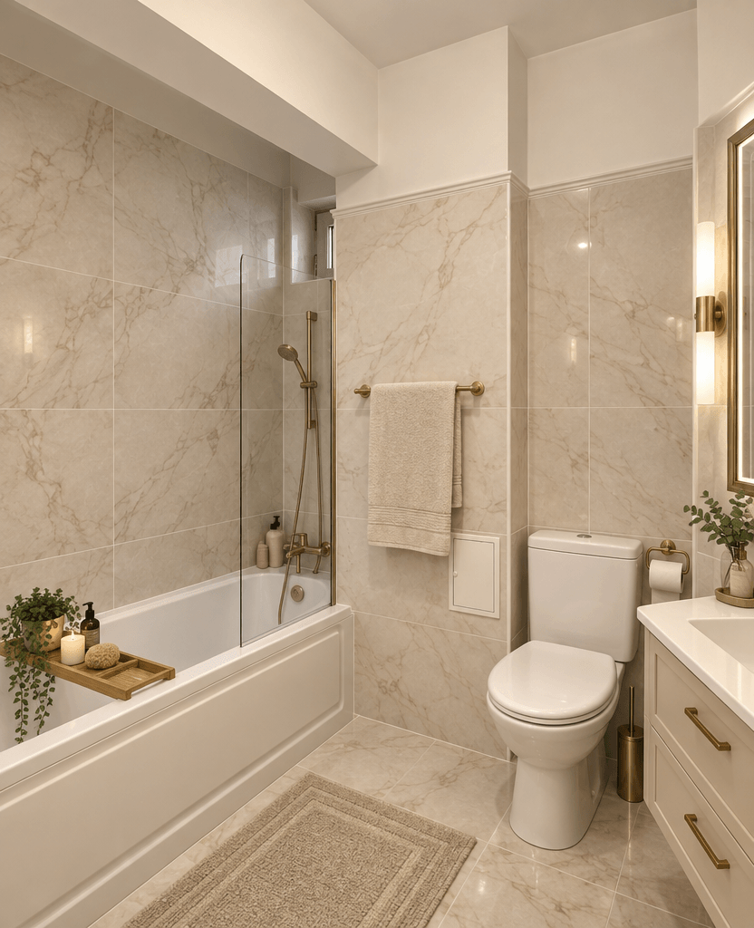 Bathroom interior in Neoclassic style — photo by GenRoom AI
