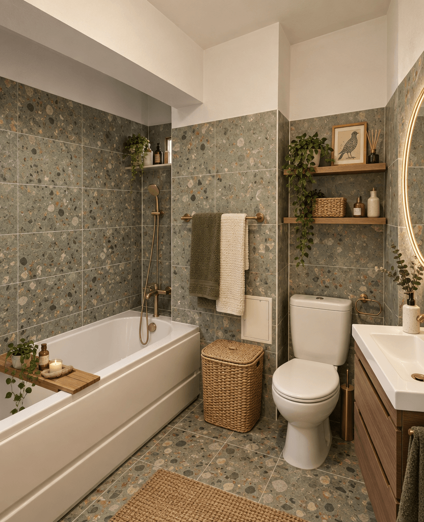 Bathroom interior in Eclectic style — photo by GenRoom AI