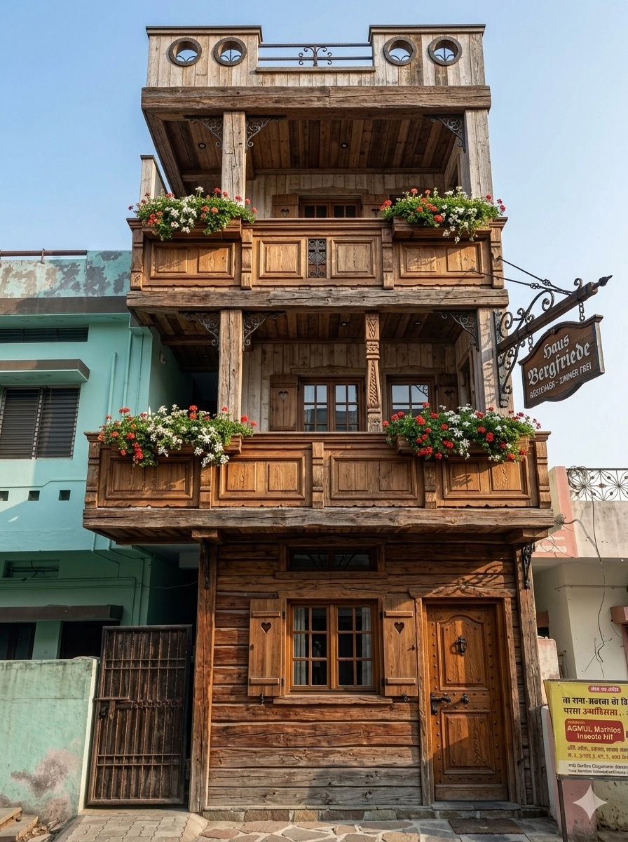 Facade design in Chalet Facade style — photo by GenRoom AI