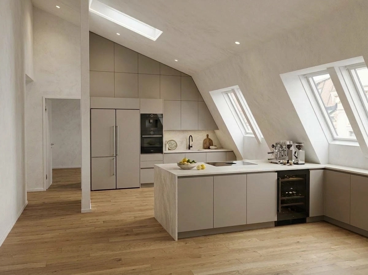 Kitchen interior in Mediterranean style — photo by GenRoom AI
