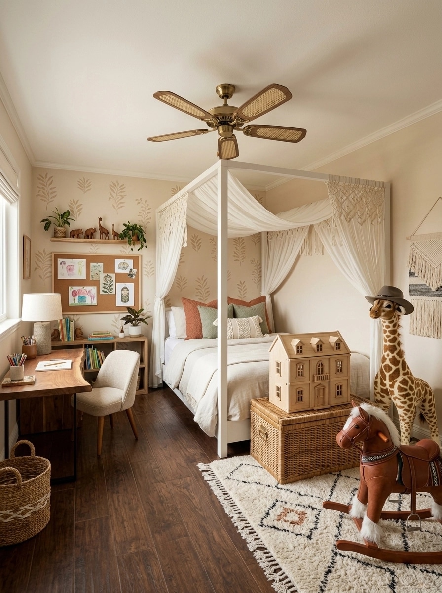 Bohemian Chambre d'Enfant design — interior photo by GenRoom AI