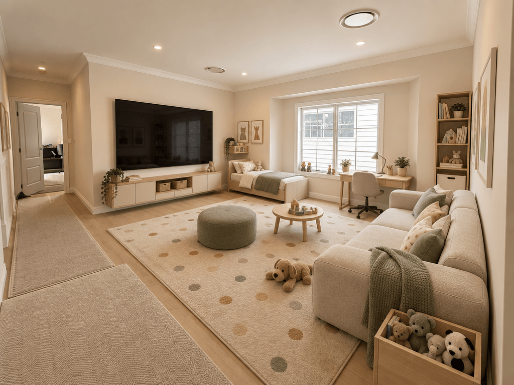 Minimalism Kids Room design — interior photo by GenRoom AI