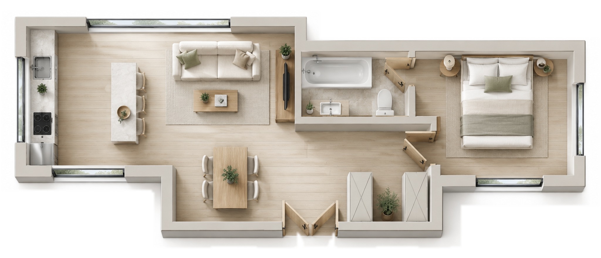 Interior design in Minimalism style — Living Room by GenRoom AI