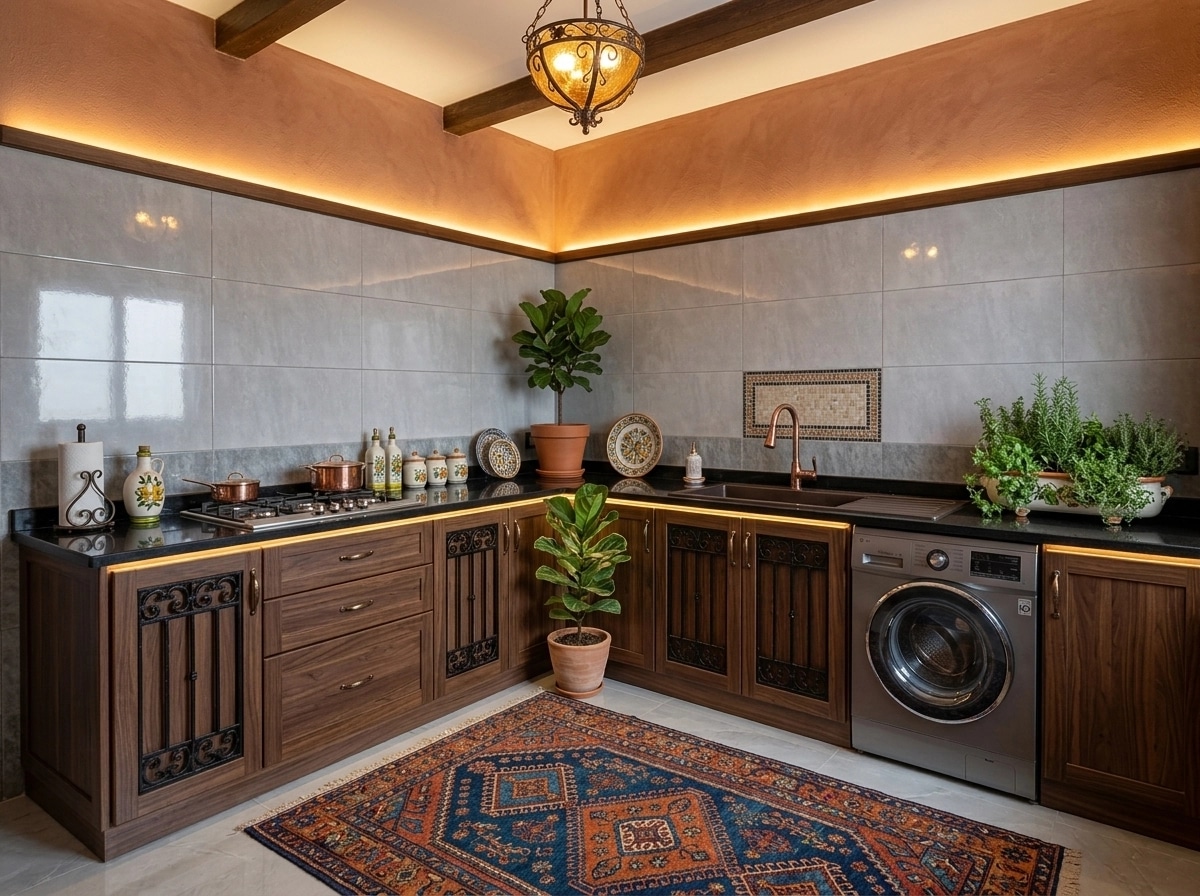 Kitchen interior in Mediterranean style — photo by GenRoom AI