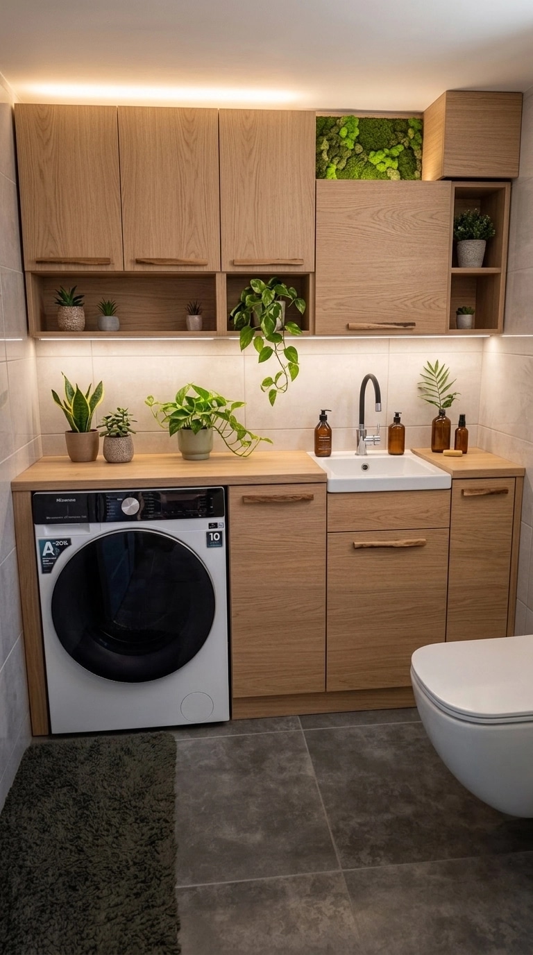 Interior design in Biophilic style — laundry by GenRoom AI