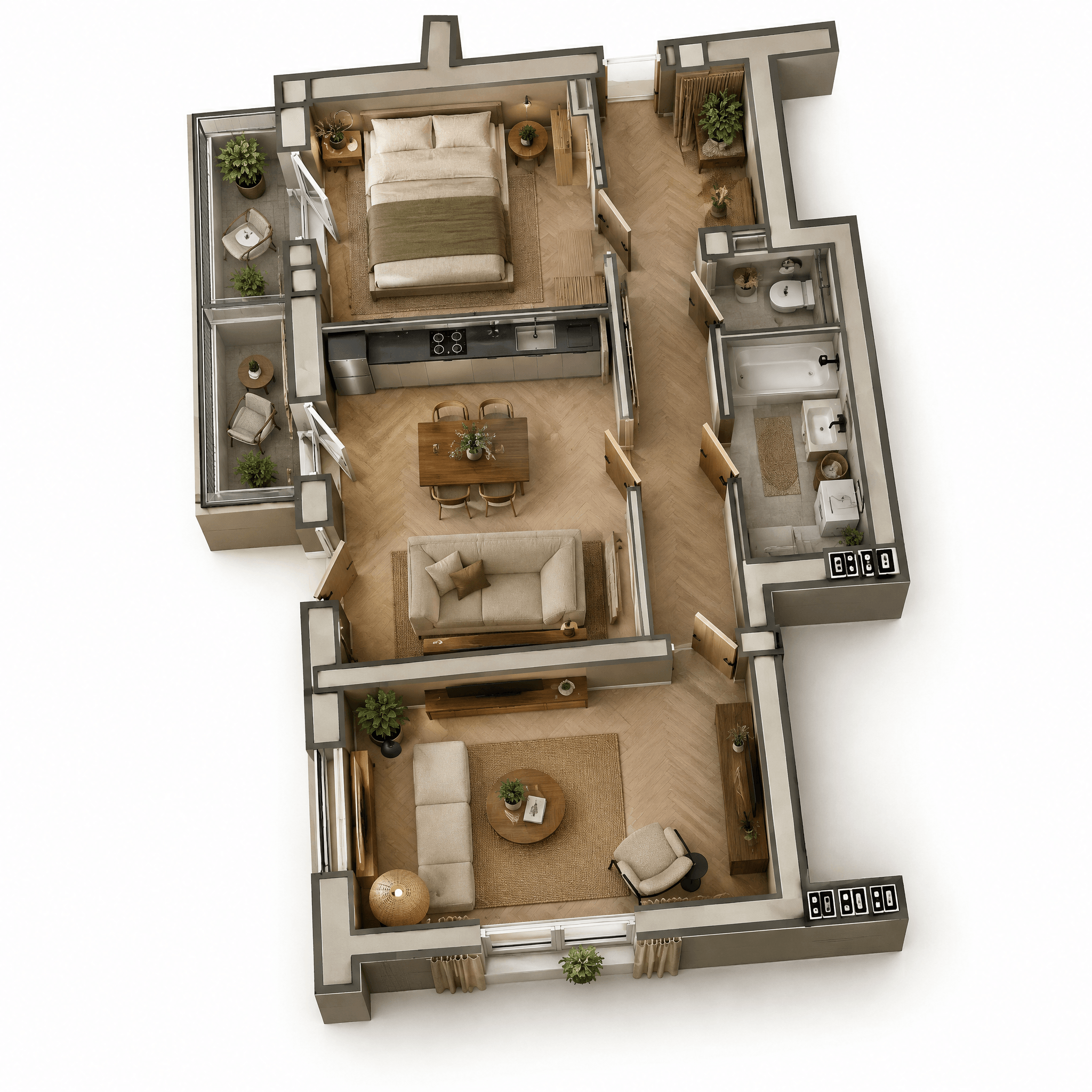 Interior design in Japandi style — Living Room by GenRoom AI