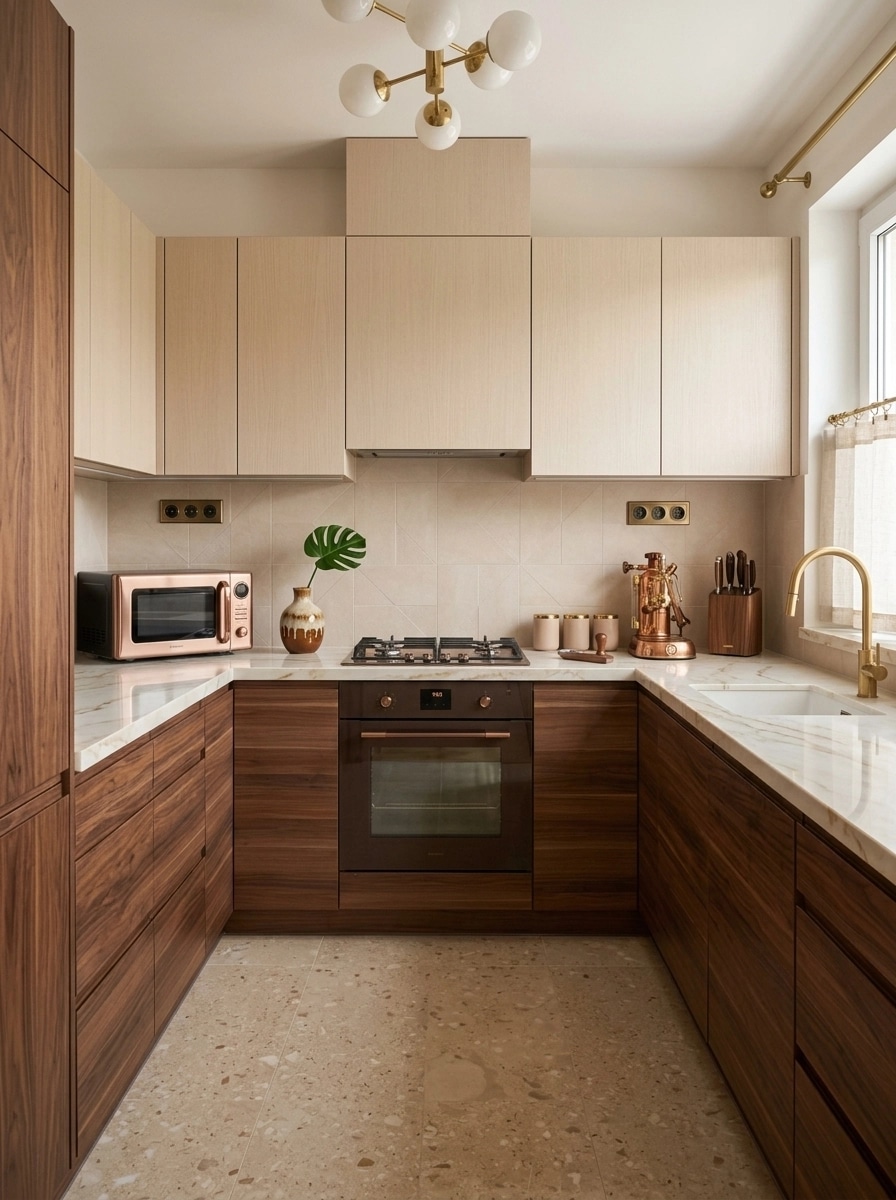 Interior design in Mid-Century Modern style — Kitchen by GenRoom AI
