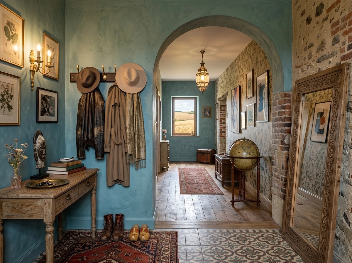 Hallway interior in Eclectic style — photo by GenRoom AI
