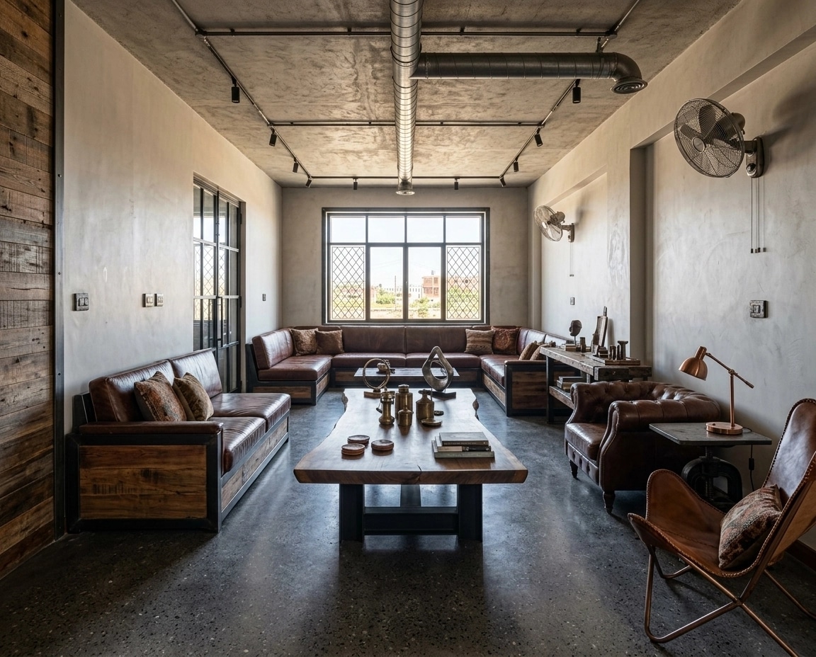 Interior design in Loft / Industrial style — Living Room by GenRoom AI