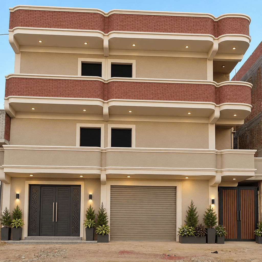 Fasad desain di Contemporary Facade gaya — Fasad oleh GenRoom AI