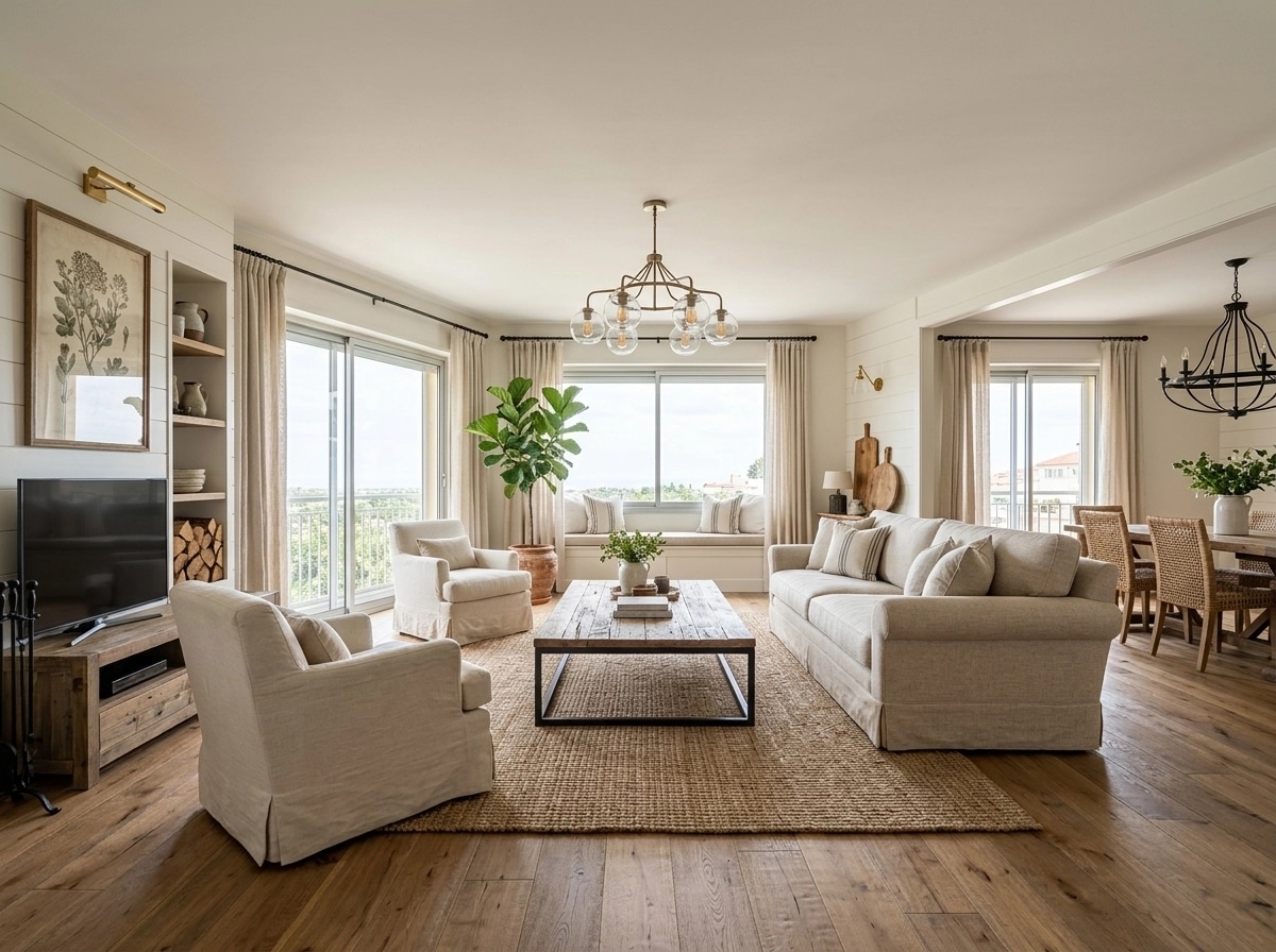 Interior design in Modern Farmhouse style — Living Room by GenRoom AI