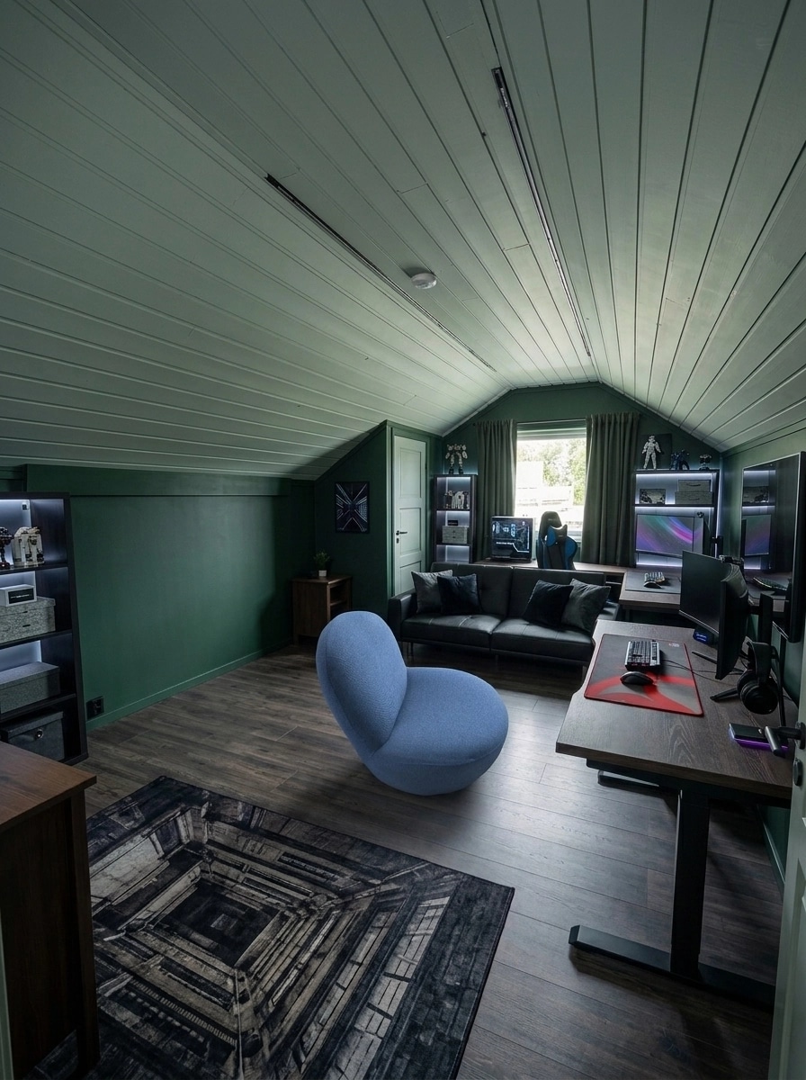Design de interiores em estilo Blacktec — studio por GenRoom AI
