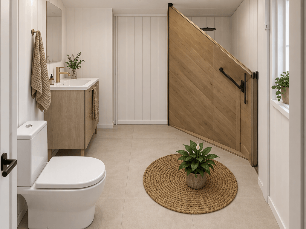 Bathroom interior in Scandinavian style — photo by GenRoom AI