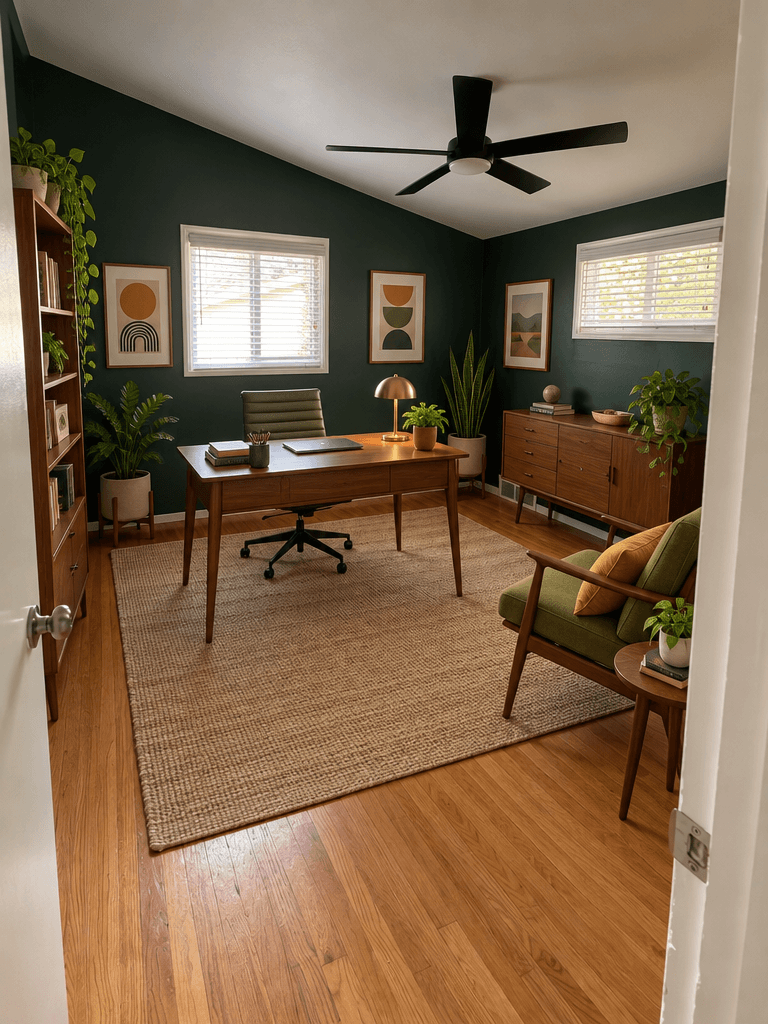 Mid-Century Modern Office design — interior photo by GenRoom AI