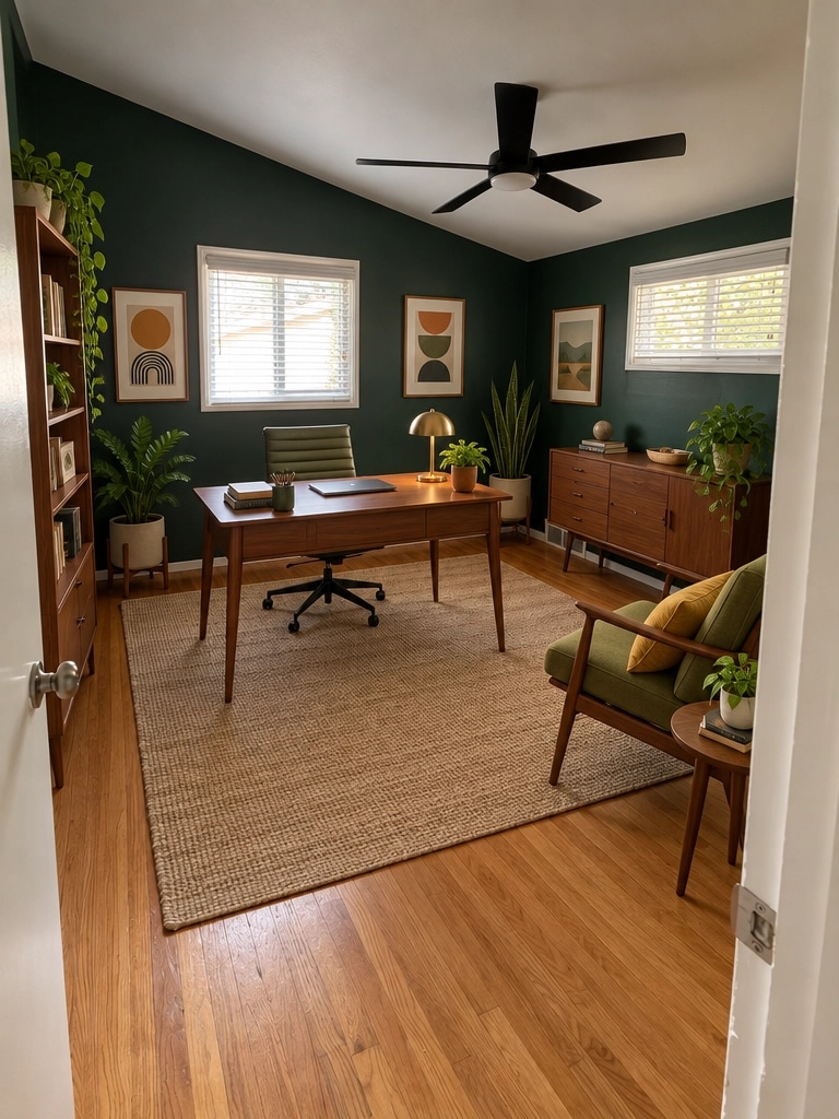 Interior design in Mid-Century Modern style — Office by GenRoom AI