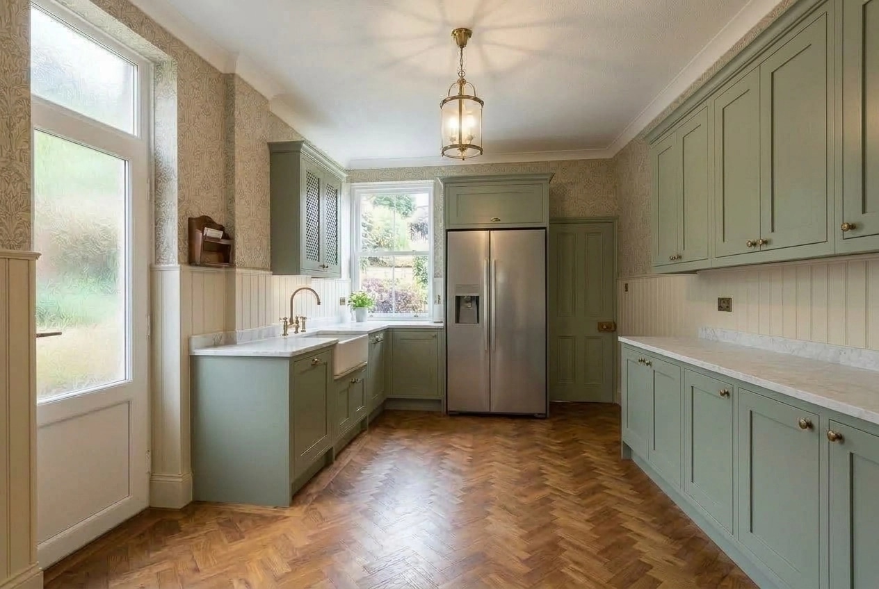 Kitchen interior in British style — photo by GenRoom AI