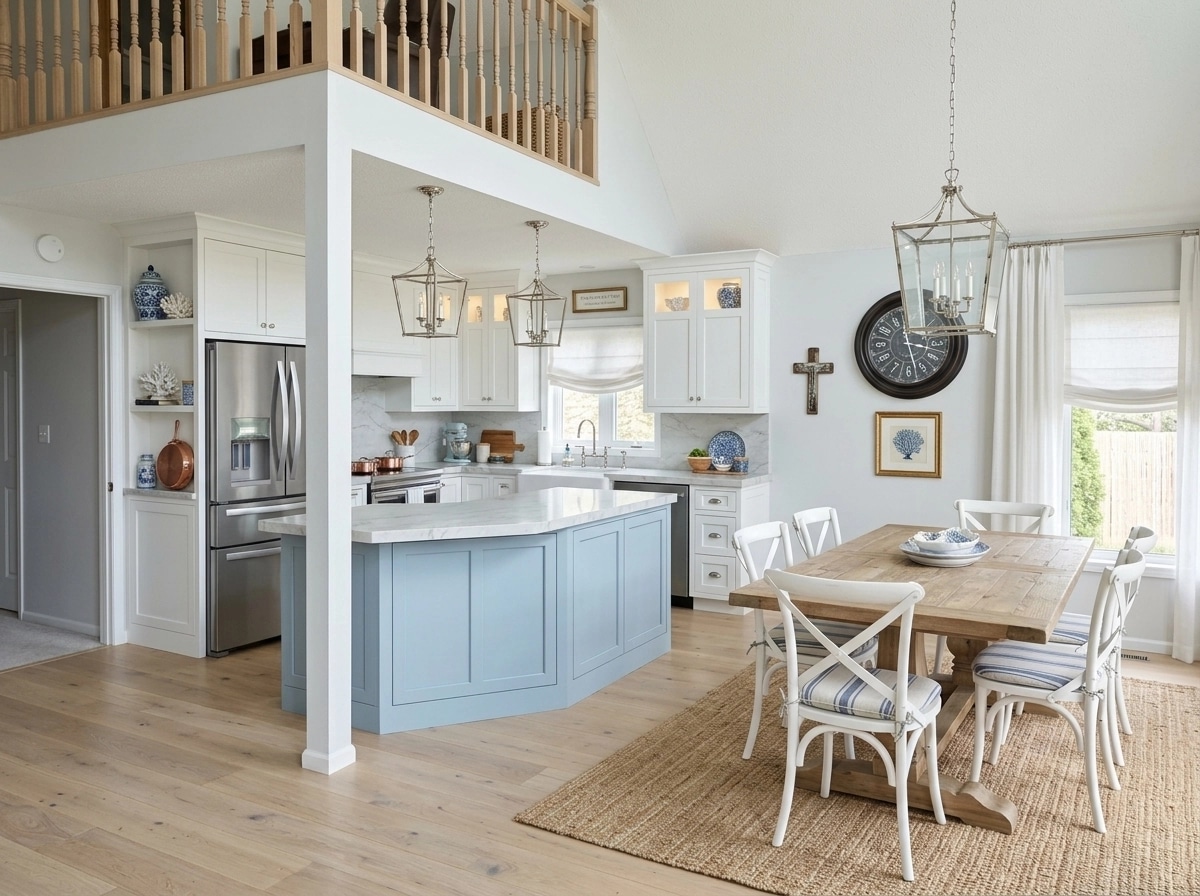 Kitchen interior in Coastal / Hamptons style — photo by GenRoom AI