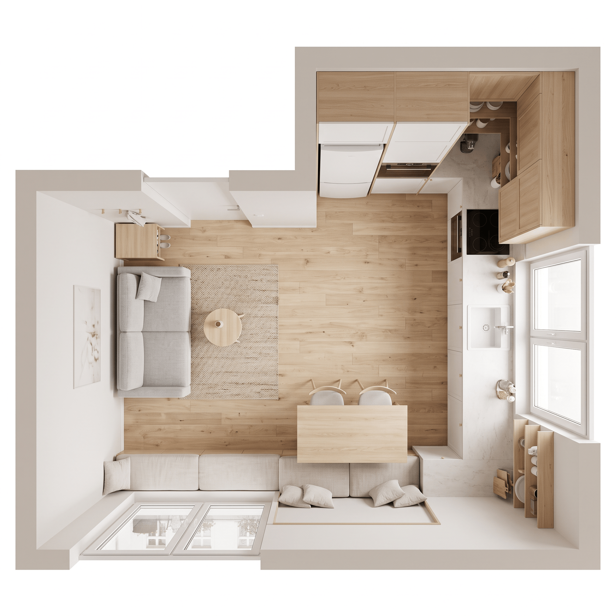 Interior design in Scandinavian style — Living Room by GenRoom AI
