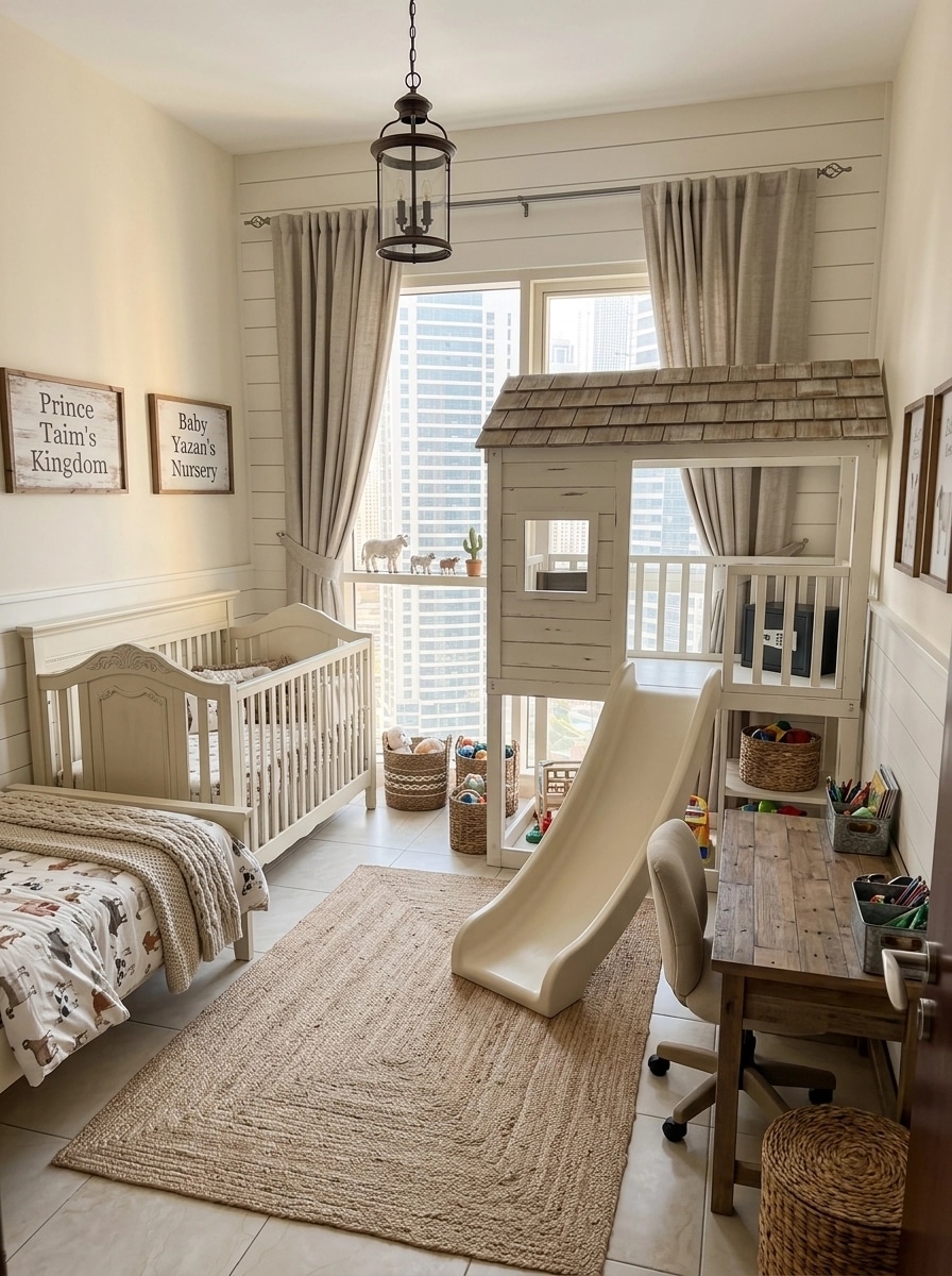 Interior design in Modern Farmhouse style — Kids Room by GenRoom AI
