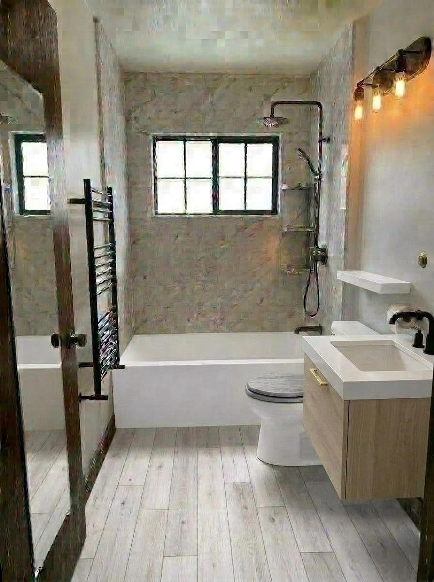 Interior design in Loft / Industrial style — Bathroom by GenRoom AI