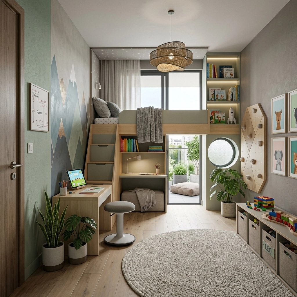 Contemporary Kids Room design — interior photo by GenRoom AI