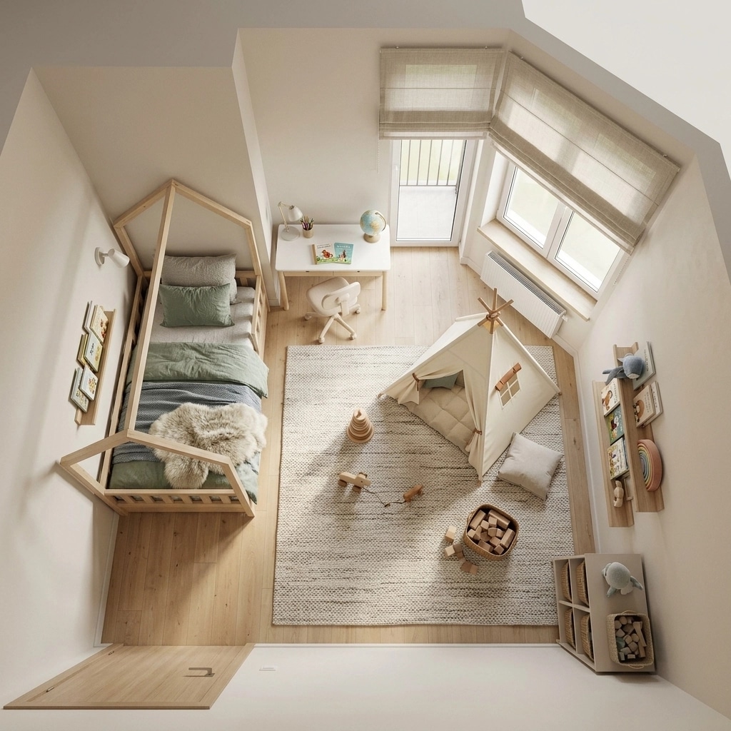 Scandinavian Habitación Infantil design — interior photo by GenRoom AI