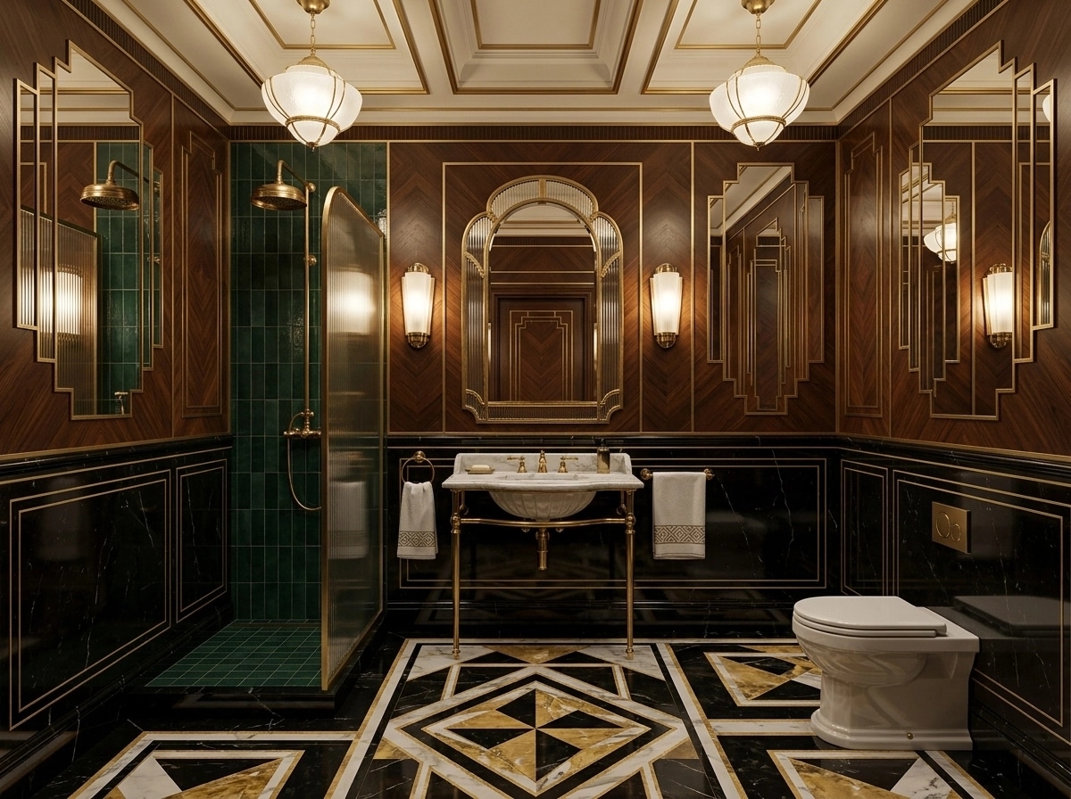 Art Deco Bathroom design — interior photo by GenRoom AI