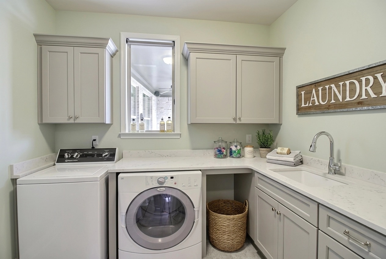 Interior design in Transitional style — laundry by GenRoom AI