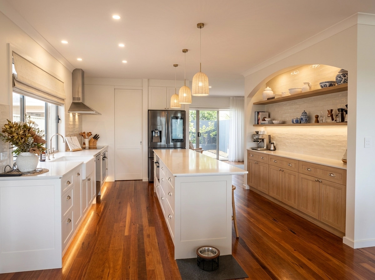 Interior design in Coastal / Hamptons style — Kitchen by GenRoom AI