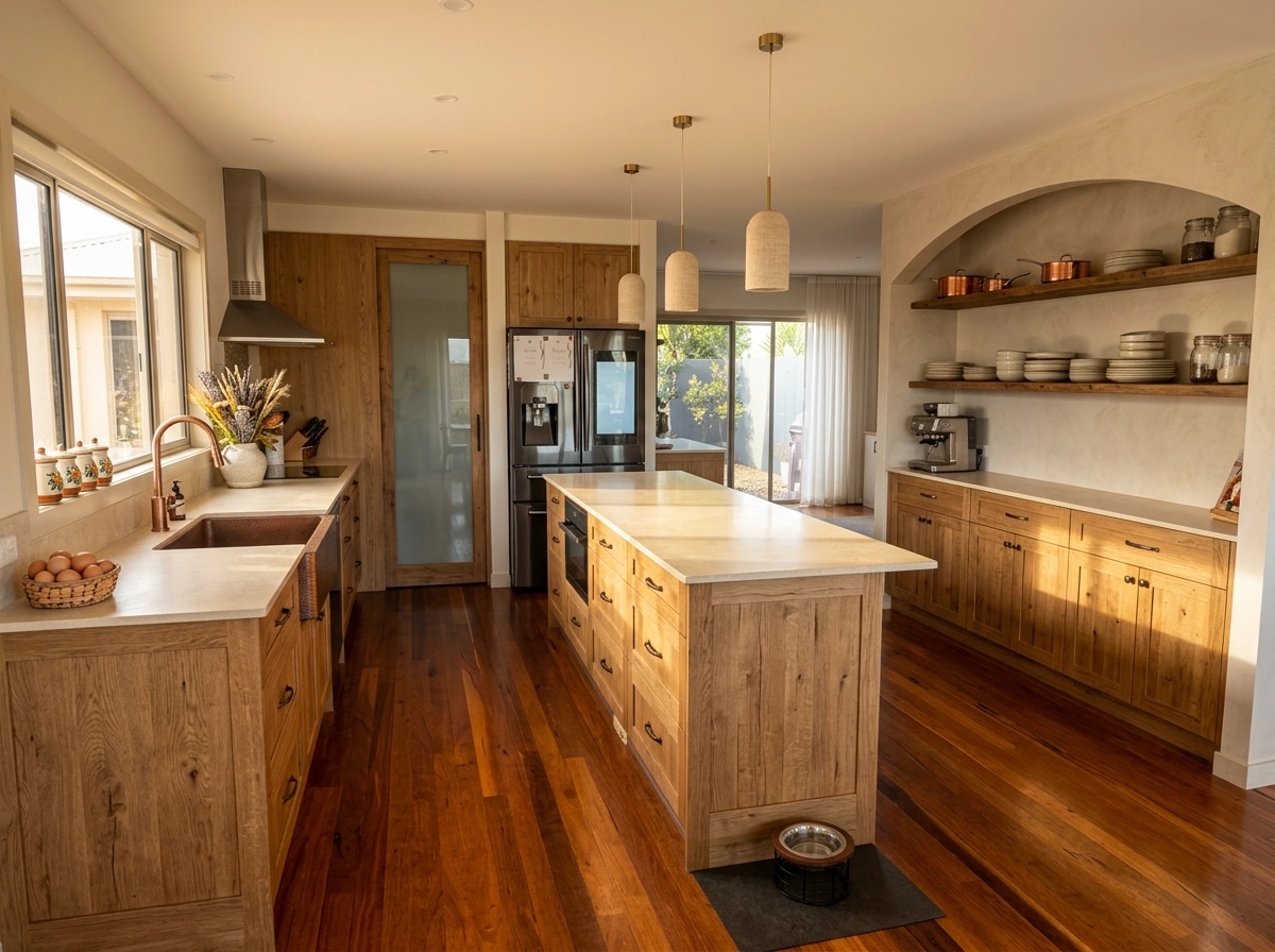 Kitchen interior in Rustic style — photo by GenRoom AI