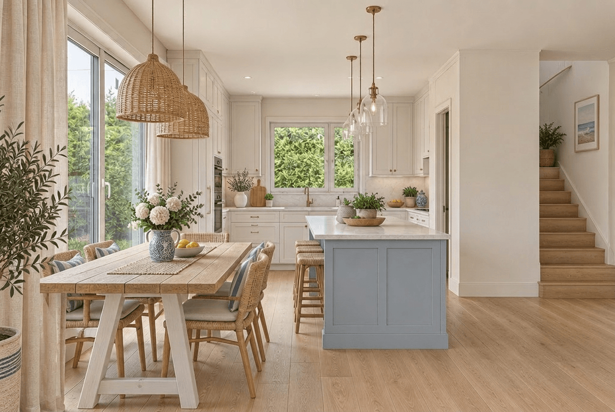 Coastal / Hamptons Kitchen design — interior photo by GenRoom AI