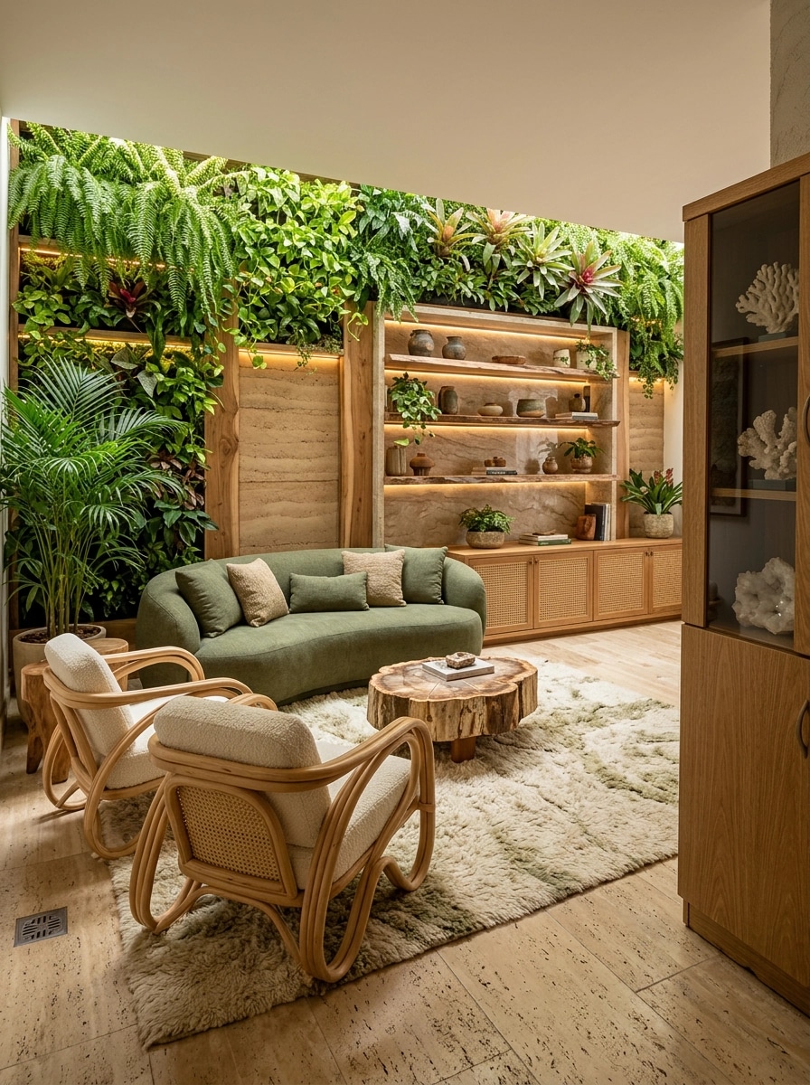 Interior design in Biophilic style — Living Room by GenRoom AI