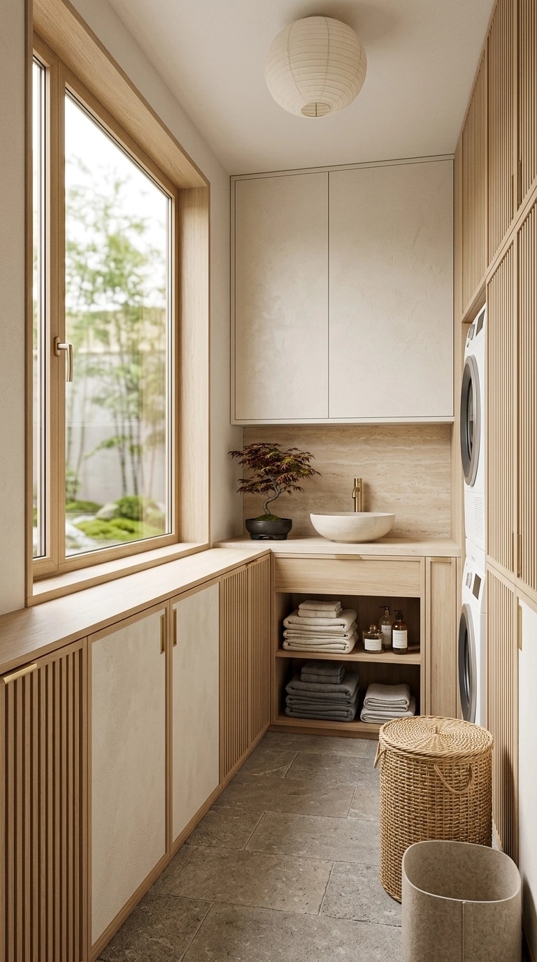 Interior design in Japandi style — laundry by GenRoom AI
