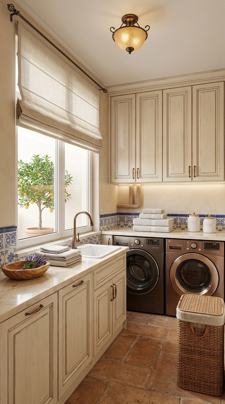 Interior design in Mediterranean style — laundry by GenRoom AI